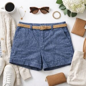 Old Navy Everyday Shorts | Women’s 10 | Blue Chambray Linen Blend